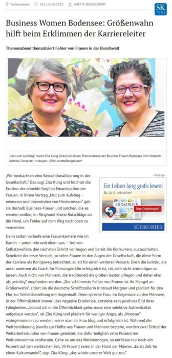 Artikel im Südkurier 2015